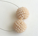 19mm Peach Glass Beads Round Balls, 2 Pcs Matched Pair Earrings, Fancy 19mm