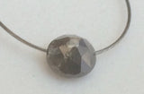 Gray Rose Cut Diamond, 4.9mm Loose Top Side Drilled Diamond, Loose Rough Faceted Cabochon - DS3577