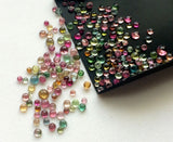 2-3mm Tourmaline Plain Round Cabochons, Multi Tourmaline Flat Back Gemstones