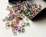 2-3mm Tourmaline Plain Round Cabochons, Multi Tourmaline Flat Back Gemstones