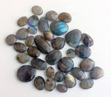 11-22mm Labradorite Rose Cut Free Form Cabochons, Labradorite Flat Back Cabochon