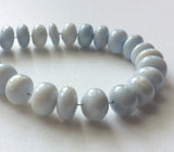 11mm Blue Opal Plain Rondelle Beads, Natural Blue Opal For Necklace, Loose Blue