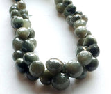 6.5-10.5 mm Cats Eye Stone Faceted Onion Briolettes, Green Cats Eye Onion Beads