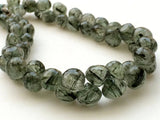 7-8 mm Green Rutile Quartz Briolettes, Green Rutilated Quartz Faceted Onion