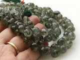 7-8 mm Green Rutile Quartz Briolettes, Green Rutilated Quartz Faceted Onion