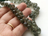 7-8 mm Green Rutile Quartz Briolettes, Green Rutilated Quartz Faceted Onion