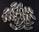 10x23mm Crystal Quartz Cabochons, Crystal Plain Oval Flat Back Cabochons