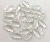 10x23mm Crystal Quartz Cabochons, Crystal Plain Oval Flat Back Cabochons