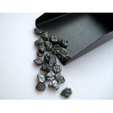5-6mm Black Diamond Flat Black Raw Rough Diamond For Jewelry (2Pcs To 10Pcs)