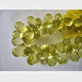 5x8-6x14 mm Lemon Quartz Micro Faceted Tear Drop Shaped Briolettes, Lemon Quartz