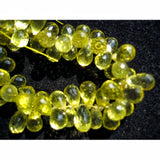 5x8-6x14 mm Lemon Quartz Micro Faceted Tear Drop Shaped Briolettes, Lemon Quartz