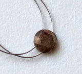 Brown Rose Cut Diamond, 5.1mm Loose Double Side Drilled Diamond, Loose Rough Faceted Cabochon - DS3555