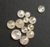 2-2.5mm White Loose  Rose Cut Flat Back Faceted Diamond (2pc To 10pc Options)