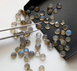 5mm Labradorite Rose Cut Round Cabochons, Labradorite Faceted Flat Back