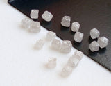 5-2-3mm White Rough Cube Natural Pure White Diamonds (2Pcs To 10pcs Options)