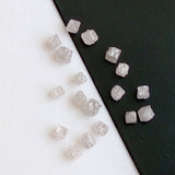 3-4mm White Rough Cube, Natural Pure White Diamond (2Pcs To 10pcs Options)