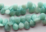 15x11 mm To 12x8 mm Amazonite Faceted Pear Beads, Sea Blue Gemstone Pear Beads