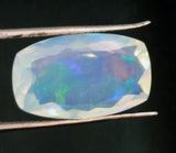 7.3x9.7mm Huge Ethiopian Opal Rectangle Fancy Emerald Cut Stone Faceted 1.05 Cts