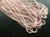 3-4mm Morganite Faceted Rondelle Beads, Morganite Beads, Natural Morganite