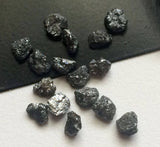 7-8mm Black Diamond, Flat Black Rough Uncut For Jewelry (1Pc To 10Pc Options)