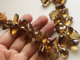 11x16-12x17 mm Beer Quartz Faceted Fancy Shape Briolette Bead, Beer Quartz Fancy