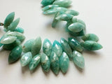 9x20-10x25 mm Amazonite Faceted Marquise Beads, Natural Amazonite Sea Foam