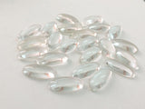 10x23mm Crystal Quartz Cabochons, Crystal Plain Oval Flat Back Cabochons