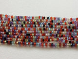 2.5-3mm Multi Gemstone Beads, Multi Gems Faceted Rondelles, 13 Inches Multi