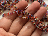 2.5-3mm Multi Gemstone Beads, Multi Gems Faceted Rondelles, 13 Inches Multi