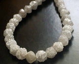 3.5-4.5mm Natural Rondelle White Raw Diamond Beads For Jewelry (5Pcs To 10Pcs)