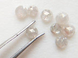 White Rose Cut Diamond Cabochons, 2.4-2.9mm Round Flat Back Diamond for Jewelry (2Pcs) - DDP186