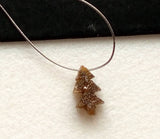 6.7mm Brown Rough Diamond Drilled Christmas Tree 1 Pc Rough Diamond, Raw Diamond
