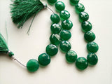 14-16 mm Emerald Green Onyx Faceted Coins, Original Onyx Coin Beads For Jewelry