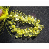 5x8-6x14 mm Lemon Quartz Micro Faceted Tear Drop Shaped Briolettes, Lemon Quartz