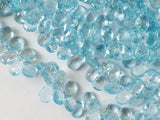 6x8-7x9 mm Blue Topaz Faceted Pear Shaped Briolettes, Topaz Beads For Jewelry