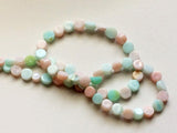 5.5-7mm Pink & Blue Opal Coins, Opal Rough Coin Bead, 2 colored Opal Coin Bead