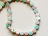 5.5-7mm Pink & Blue Opal Coins, Opal Rough Coin Bead, 2 colored Opal Coin Bead