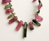 6-14 mm Rare Multi Tourmaline Sticks, Designer Green & Pink Tourmaline Rough