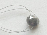 Gray Rose Cut Diamond, 5.8mm Loose Double Side Drilled Diamond, Loose Rough Faceted Cabochon - DS3682