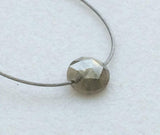 Gray Rose Cut Diamond, 4.5mm Loose Top Side Drilled Diamond, Loose Rough Faceted Cabochon - DS3555