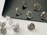 10mm Cubic Zirconia, Loose Round Zircon, Faceted Zirconia, Sparkling Clear