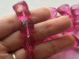 13-18 mm Pink Crystal Quartz, Hot Pink Coated Crystal Bead, Pink Faceted Tumble