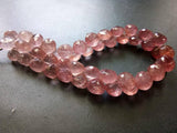 7.5 mm Strawberry Quartz Faceted Onion Bead, Strawberry Pink Beads Briolette