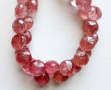 7.5 mm Strawberry Quartz Faceted Onion Bead, Strawberry Pink Beads Briolette