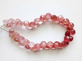 7.5 mm Strawberry Quartz Faceted Onion Bead, Strawberry Pink Beads Briolette