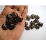 11-13mm Smoky Quartz Rose Cut Flat Back Cabochon, Smoky Quartz Faceted Cabochons