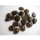 11-13mm Smoky Quartz Rose Cut Flat Back Cabochon, Smoky Quartz Faceted Cabochons