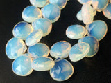 9-11 mm Fire Opal Faceted Heart Beads, Opalite Beads, Opalite Heart Briolettes