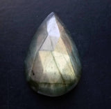 17x25mm Labradorite Pear Rose Cut Flat Back Cabochon, Ring Size Pear Faceted