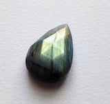 17x25mm Labradorite Pear Rose Cut Flat Back Cabochon, Ring Size Pear Faceted